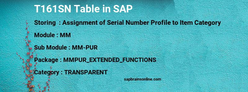 sap serial number profile table